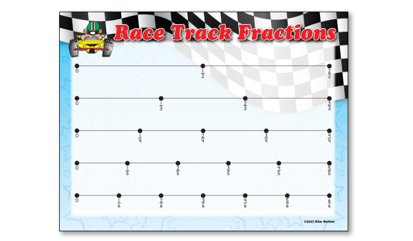 Race Track Fractions Poster - Double Sided